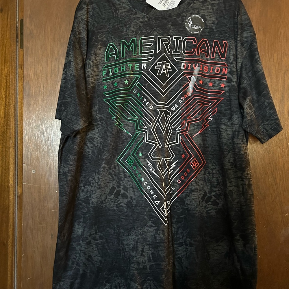 American Fighter Black and Red Short Sleeve Tee
